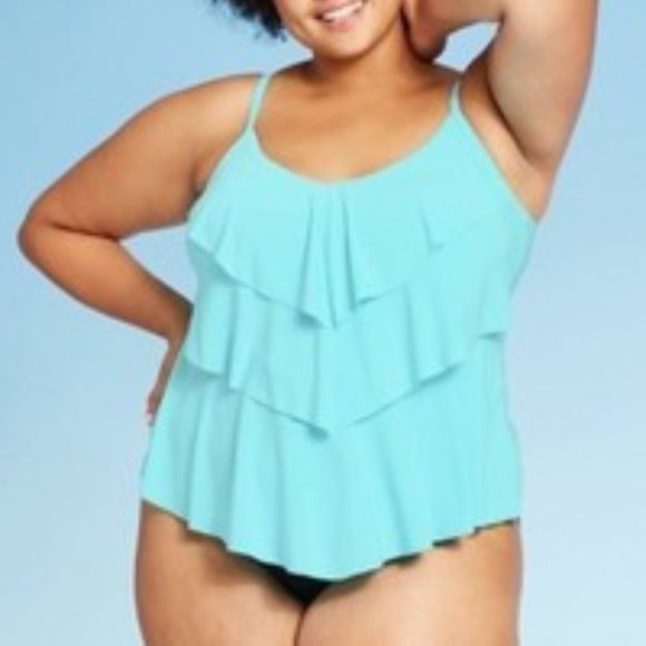Aqua Green | Swim | Womens Plus Size Tiered Tankini Top Aqua Green |  Poshmark